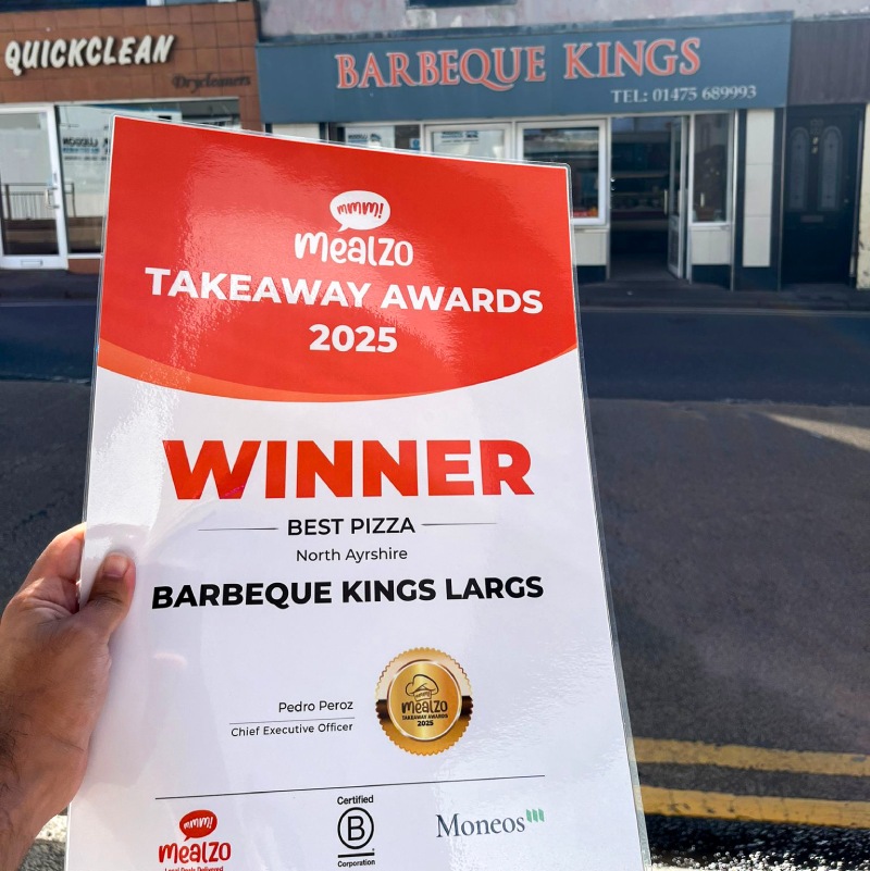 Barbeque Kings Largs Mealzo Takeaway Awards 2025